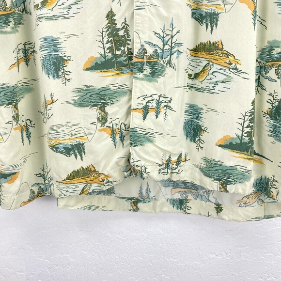 Vintage Croft & Barrow Button Down Camp Shirt Mens XXL Fishing Mountains Outdoor - Picture 5 of 8